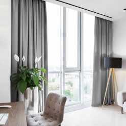 Mẫu rèm vải xám pk