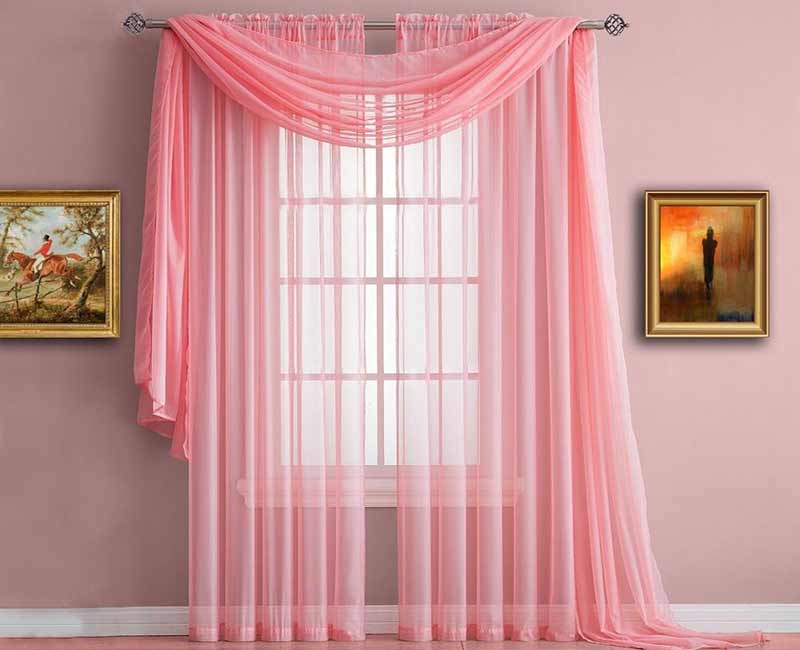 Rèm voan màu hồng