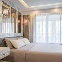 Rèm vải phòng ngủ sang trọng cản sáng