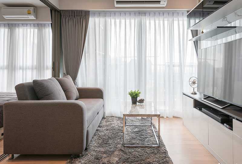 Rèm vải phòng khách 2 lớp sang trọng