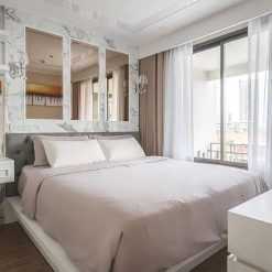 Rèm phòng ngủ màu kem trơn