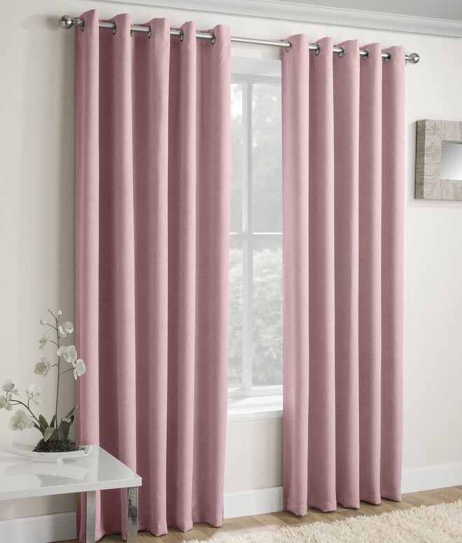 Màu rèm cửa màu hồng đẹp trẻ trung, nữ tính cho phòng ngủ hoặc phòng khách