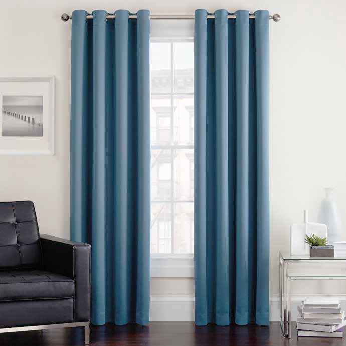 Rèm vải màu xanh cho phòng ngủ