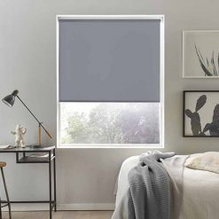 Rèm cuốn màu xám trơn