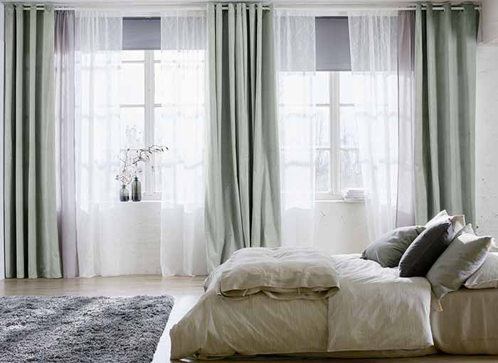 Rèm vải 2 lớp phòng ngủ sang trọng