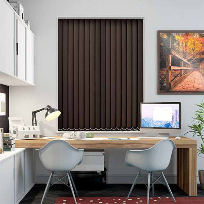 Màn lá dọc cản sáng màu nâu