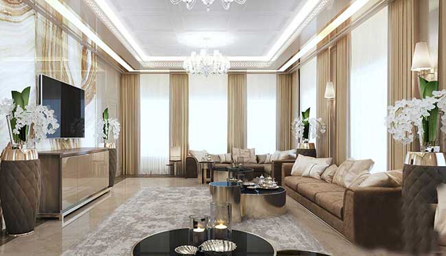 Rèm phòng khách hiện đại cho không gian sang trọng