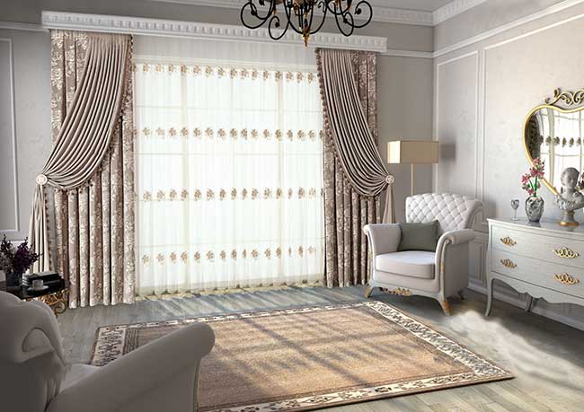rèm phòng khách cho biệt thự cổ điển