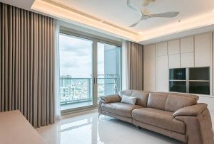 rèm cửa 2 lớp hiện đại phòng khách