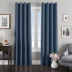 Rèm vải cửa sổ màu xanh lam