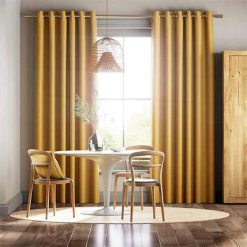 Rèm vải cửa sổ chống sáng màu vàng